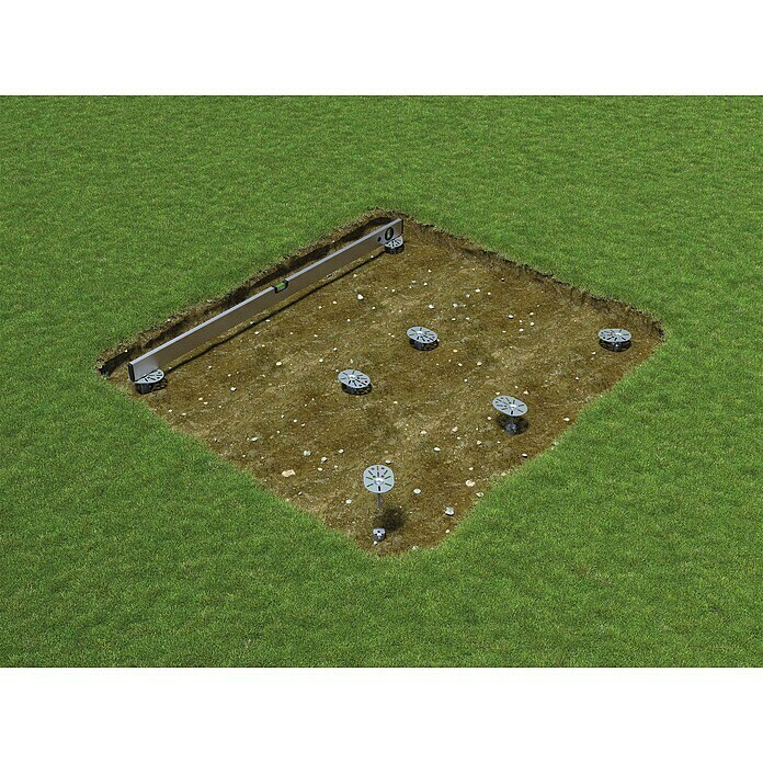 Biohort Schraubfundament HighLine H2 & Avantgarde L (2,52 x 1,75 x 0,04 m, Aluminium)