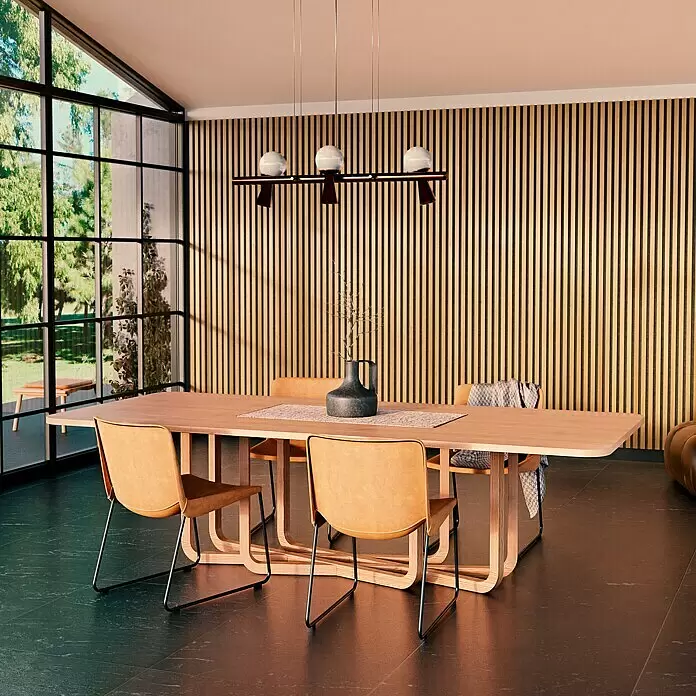 b!design Wandpaneel Wall Smart Plus - Eiche Hellbraun, 2.500 x 300 mm - Stimmungsaufnahme