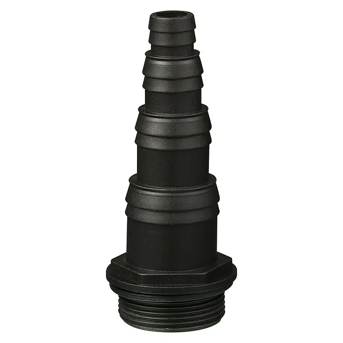 Ubbink Bachlaufpumpe Cascademax 16000 - 160 W, Fördermenge pro Std.: 15.800 l - Schwarzer Schlauchverbinder mit verschiedenen Stufungen, ideal für flexible Schlauchgrößen und sichere Verbindungen im Sanitärbereich.
