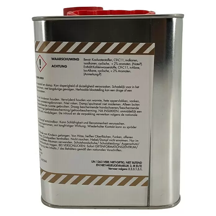 Epifanes Klarlack - 2,5 l - Silberne Metallkanne mit mehrsprachigem Warnetikett.