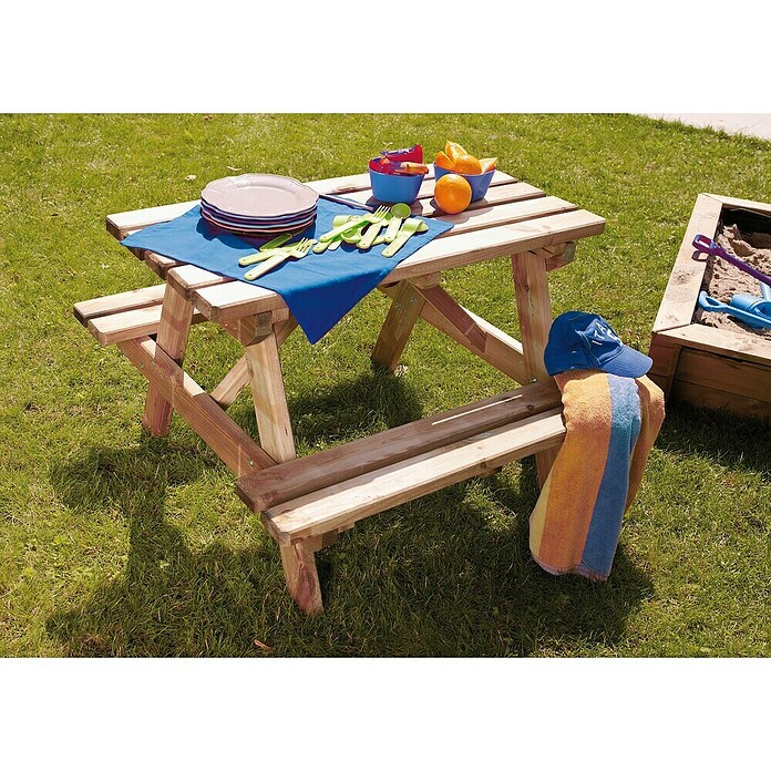 Forest-Style Picknicktisch (L x B: 89 x 91 cm)