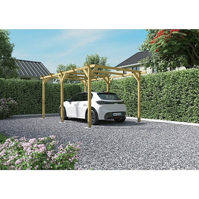 Forest-Style Carport Paco  (L x An: 512 x 300 cm, Altura de entrada: 2,2 m)