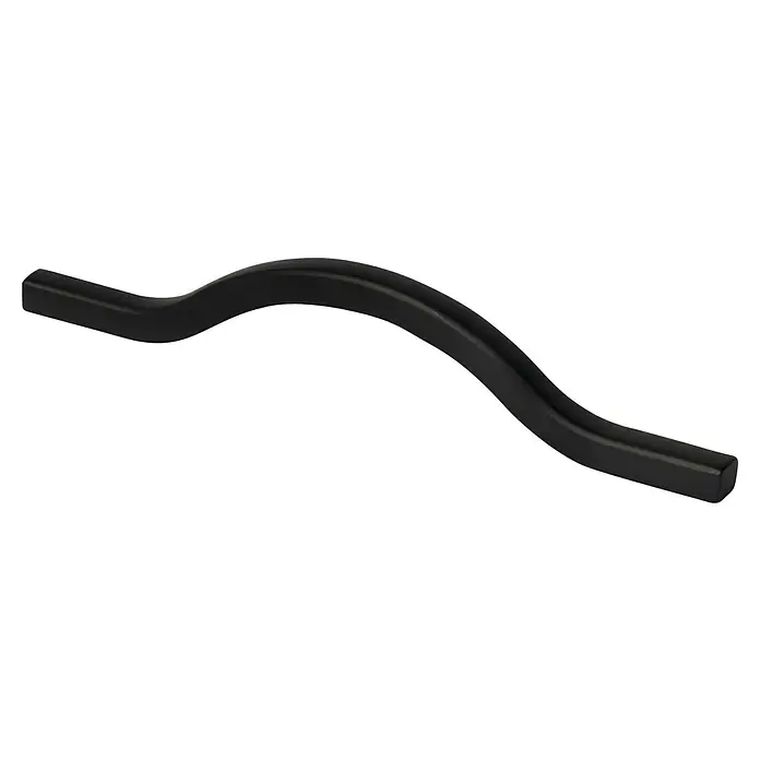 Nesu Tirador para muebles 8782 - Largo: 140 mm, Distancia entre orificios: 128 mm, Negro - Un tirador de armario curvo negro, ideal para añadir un toque moderno a armarios y cajones, mejorando la decoración del hogar.
