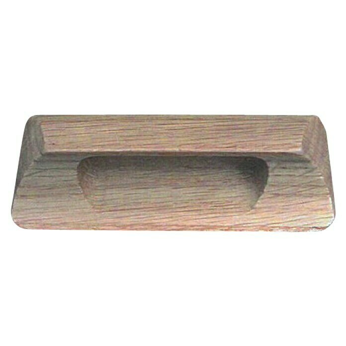 Tirador forma concha (Distancia entre orificios: 96 mm, Madera de nogal, Barnizado)