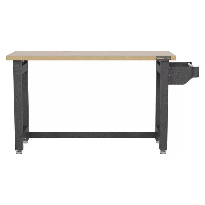 Wisent Werkbank - L x B: 182,5 x 63 cm, Arbeitshöhe: 96 cm, Belastbarkeit: 450 kg, Grau