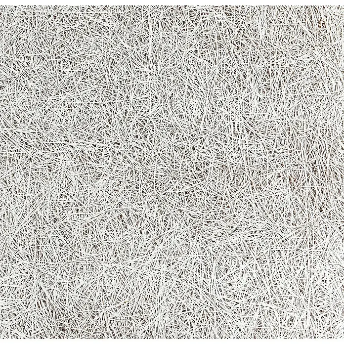 FibroTech Akustikplatte Multi Fein - Fein Weiß, 1.200 x 600 x 25 mm, 0,72 m² - Nahaufnahme einer strukturierten, weißen Holzwolle-Akustikplatte, die Schallabsorption und ein natürliches Aussehen bietet.