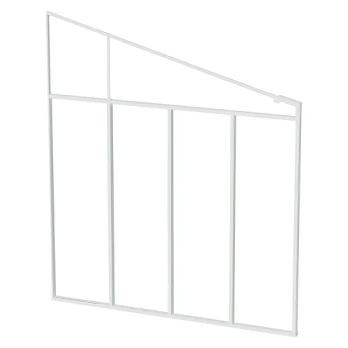 Palram – Canopia Seitenwand - Weiß - Dachfenster-Design mit klaren Linien und asymmetrischer Form, ideal für moderne Architektur und helle Innenräume.