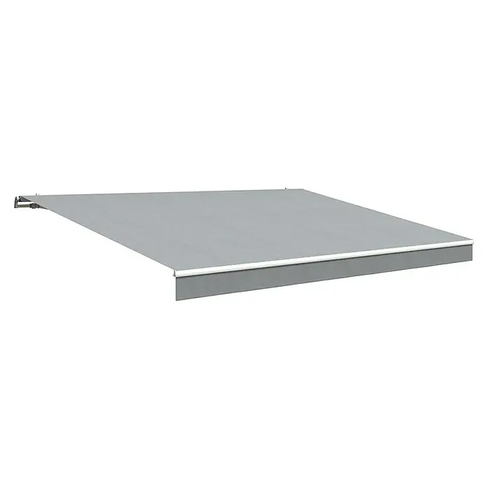 Solid Elements Gelenkarmmarkise S-8445 - Grau, Breite: 6 m, Ausfall: 2 m - Graue Markise für den Außenbereich, ideal für Schatten und Wetterschutz. Robuste Konstruktion sorgt für Langlebigkeit und Komfort im Freien.