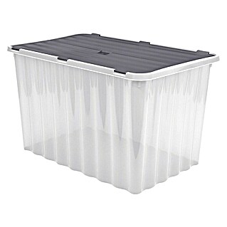 Caja de almacenaje Wave (L x An x Al: 26 x 40 x 26 cm, Plástico, Transparente)