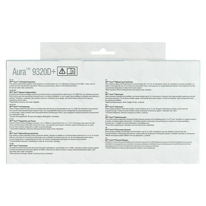 3M Mascarilla de protección respiratoria 9320D+ - FFP2 NR D, 5 ud. - Mascarilla de partículas 3M Aura 9320D+: Protege contra partículas hasta 10 veces el límite de exposición. Cómoda y segura.