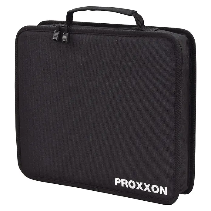Proxxon Werkzeugkoffer - 48 -tlg. - Schwarze Proxxon Werkzeugtasche mit Tragegriff und Reißverschluss für den sicheren Transport von Werkzeugen.