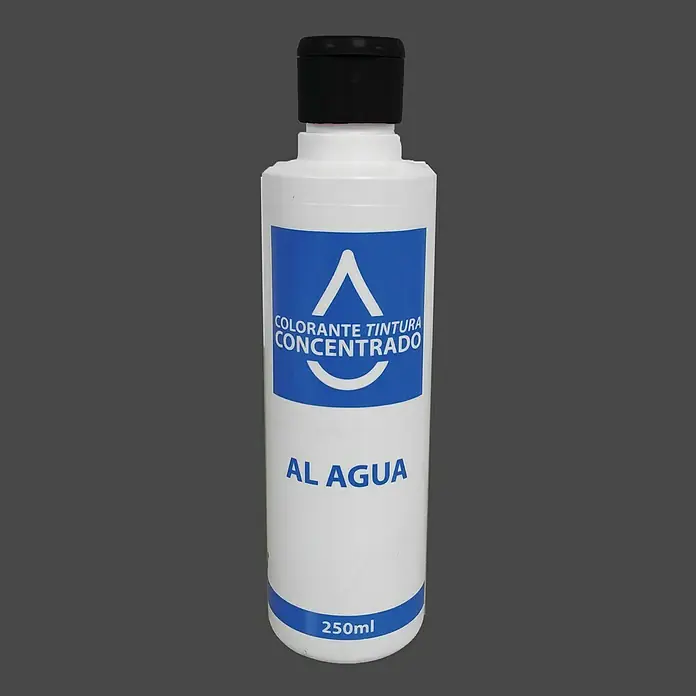 Colorante Concentrado al agua - Negro, 250 ml - Concentrado de color en una botella blanca con etiqueta azul y tapa negra.