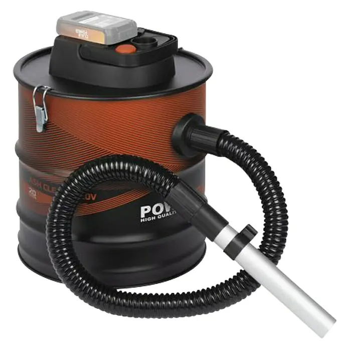 PowerPlus Aspirador de cenizas de batería POWD6020 - 20 V, Sin batería, Volumen de recipiente: 20 l - Aspirador de cenizas: Limpiador de cenizas de alta potencia con manguera flexible para una fácil limpieza.