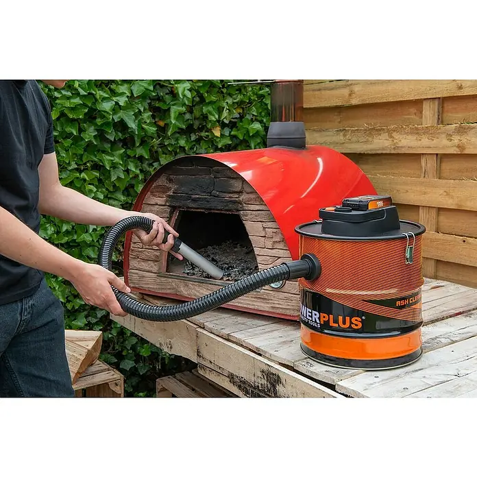 PowerPlus Aspirador de cenizas de batería POWD6020 - 20 V, Sin batería, Volumen de recipiente: 20 l - El aspirador de cenizas POWERPLUS se utiliza para limpiar un horno de pizza. Herramienta práctica para eliminar cenizas y residuos sin esfuerzo.