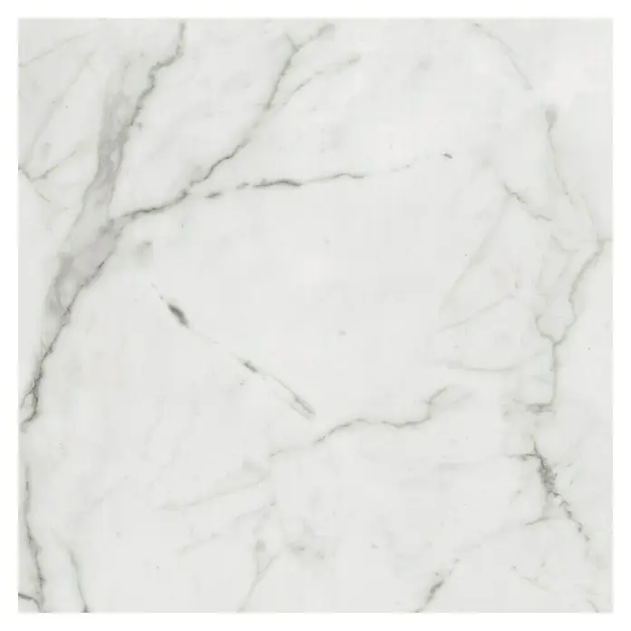 Allure Suelo vinílico SPC White Marble - 600 x 600 x 6 mm, Gris, Resistente al agua - La imagen muestra una baldosa de mármol con elegantes vetas grises, ideal para interiores elegantes y diseño de superficies de alta calidad.