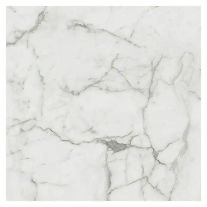 Allure Suelo vinílico SPC White Marble - 600 x 600 x 6 mm, Gris, Resistente al agua - Baldosa de mármol blanco con vetas grises para un diseño elegante y atemporal, ideal para revestimientos de suelo y pared.