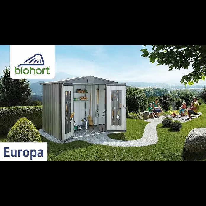 Biohort Bodenplatte - Passend für: Biohort Geräteschrank 150, Biohort Gerätehaus Europa Gr. 1, Biohort Kaminholzregal WoodStock 150, Aluminium - Biohort Gertehaus Europa