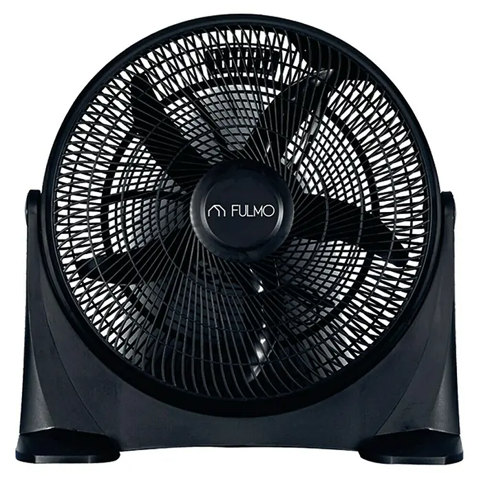 Fulmo Ventilador de suelo Simun - 75 W, Negro, 50 cm - Ventilador Fulmo negro con rejilla robusta y base sólida, que ofrece refrigeración eficiente para cualquier habitación.