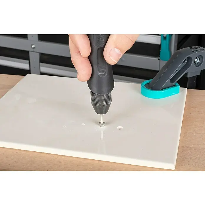 Wolfcraft Fresa de diamante - Diámetro: 3 mm - 8 mm, Diámetro vástago: 3 mm, 2 pzs. - Perforación precisa en una baldosa de cerámica con un taladro manual, fijada con una abrazadera. Ideal para proyectos de bricolaje.