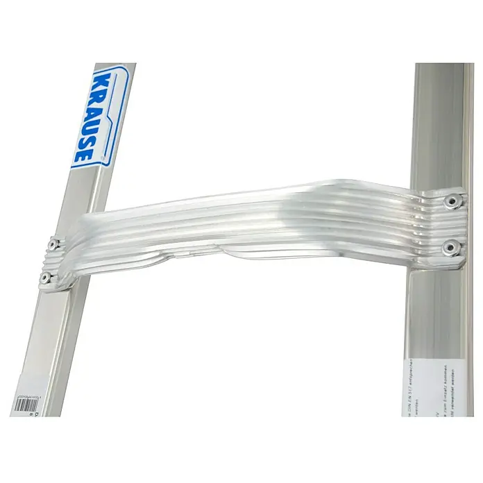 Krause Dachleiter - Länge: 3,9 m, Anzahl Tritte: 14 Stk., Aluminium, Holme aus wasserfestem Aluminium - Detailansicht einer Krause Leiter, die die robuste Bauweise und das Design hervorhebt.