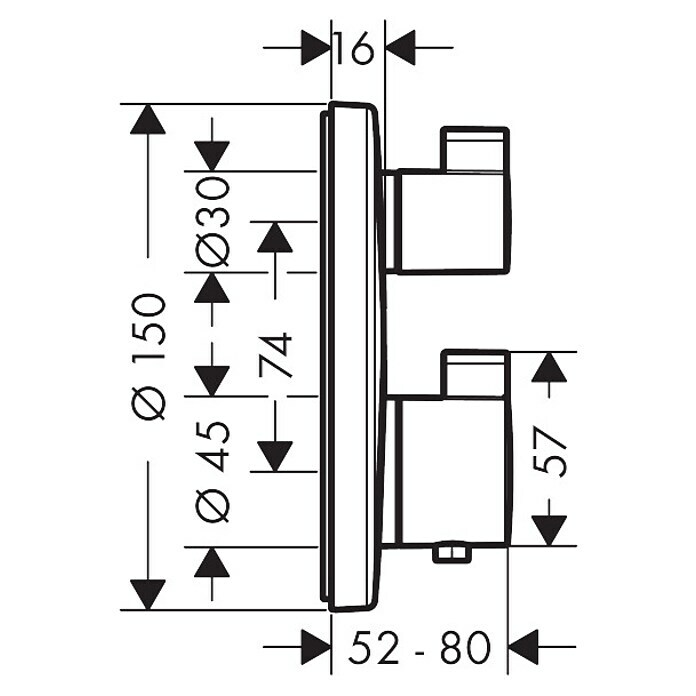 Hansgrohe Válula termostática de montaje enrasado