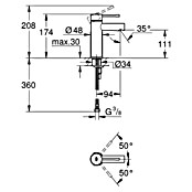 Grohe Essence New Waschtischarmatur (Ohne Zugstange, Chrom, Glänzend)