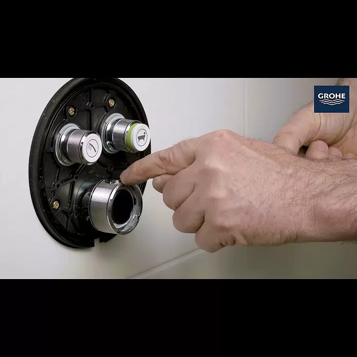 Grohe Grohtherm SmartControl UP-Thermostatarmatur - 2 Stk., Rund, Hard Graphite, Matt - Grohe SmartControl: Kalibrierung des Thermostaten auf 38 °C