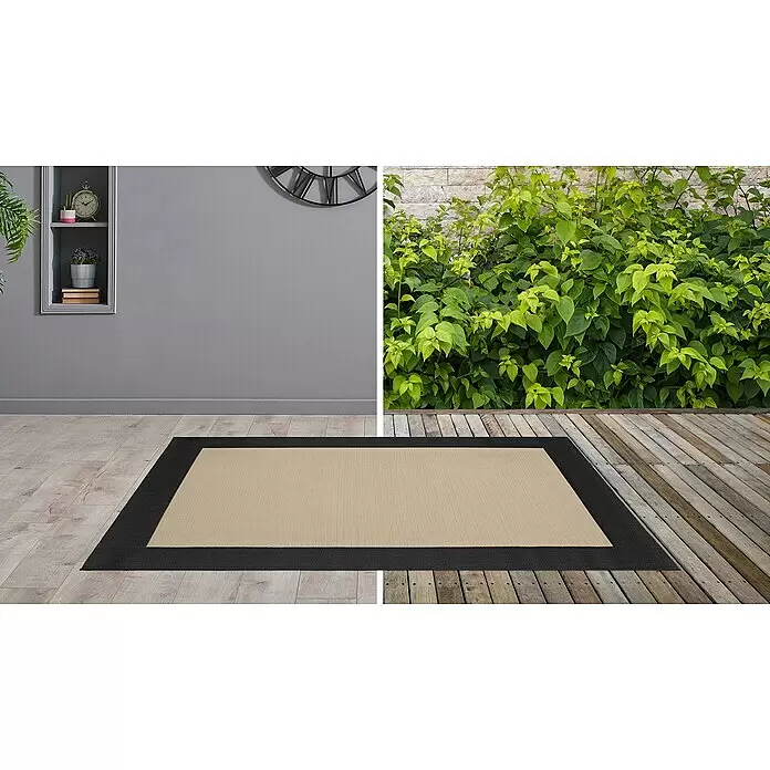 Outdoor-Teppich Bora - Beige, 170 x 120 cm, 100 % Polypropylen - Stimmungsaufnahme