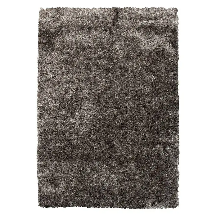Kayoom Hochflorteppich Diamond - Champagner, 230 x 160 cm, 100 % Polyester - Grauer, rechteckiger Hochflorteppich mit weicher, flauschiger Textur, ideal für gemütliche Wohnräume.