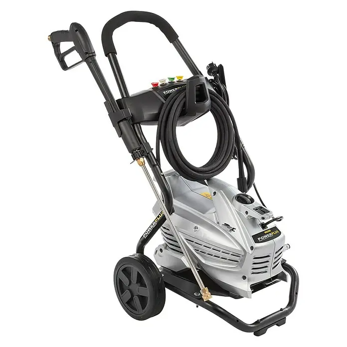 PowerPlus Hidrolimpiadora de alta presión POWXG90430 - 190 bar, 3.100 W, Capacidad de bombeo: 660 l/h - Imagen de una hidrolimpiadora Powerplus, ideal para tareas de limpieza al aire libre.\n