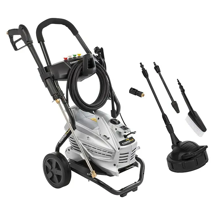 PowerPlus Hidrolimpiadora de alta presión POWXG90430 - 190 bar, 3.100 W, Capacidad de bombeo: 660 l/h - Hidrolimpiadora Powerplus con accesorios para una limpieza exterior eficiente y versátil. Ideal para diversas superficies.