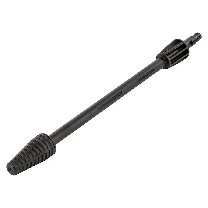 PowerPlus Hidrolimpiadora de alta presión POWXG90430 - 190 bar, 3.100 W, Capacidad de bombeo: 660 l/h - Imagen de una lanza negra para hidrolimpiadora, un accesorio para equipos de limpieza.