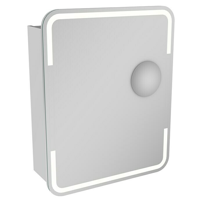 Camargue Stella LED-Spiegelschrank (B x H: 60 x 73,5 cm, Anschlag: Links, Mit abgerundeten Kanten, Spanplatte, Weiß)