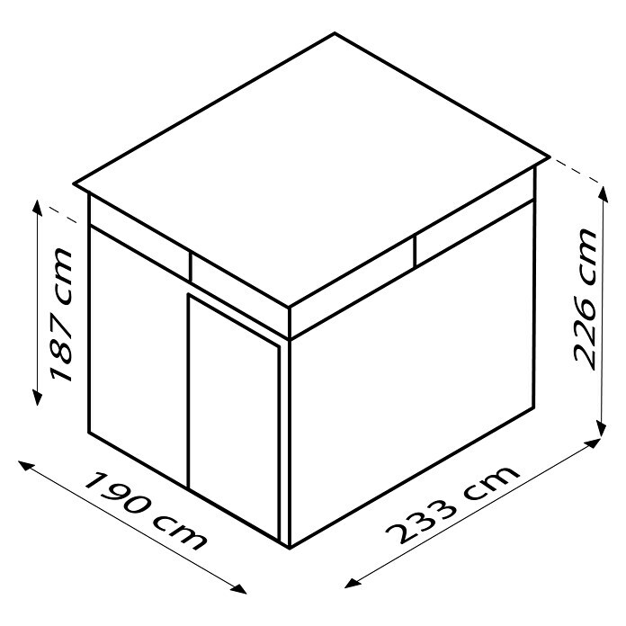 Vitavia Gerätehaus Rheinfelden (Außenmaß inkl. Dachüberstand (B x T): 190 x 245 cm, Stahl, Anthrazit) | BAUHAUS