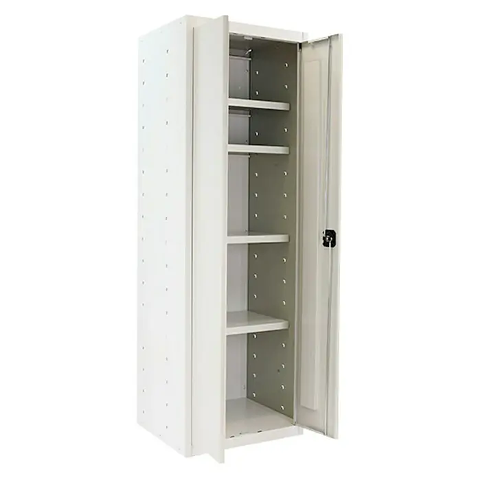 Simonrack Simonlocker Armario multiusos metálico Tandem Multi Desmontado - L x An x Al: 40 x 60 x 180 cm, Gris, Número de puertas: 2 ud. - Armario multiusos de metal ligero con estantes y una puerta abierta, ideal para oficina o taller.