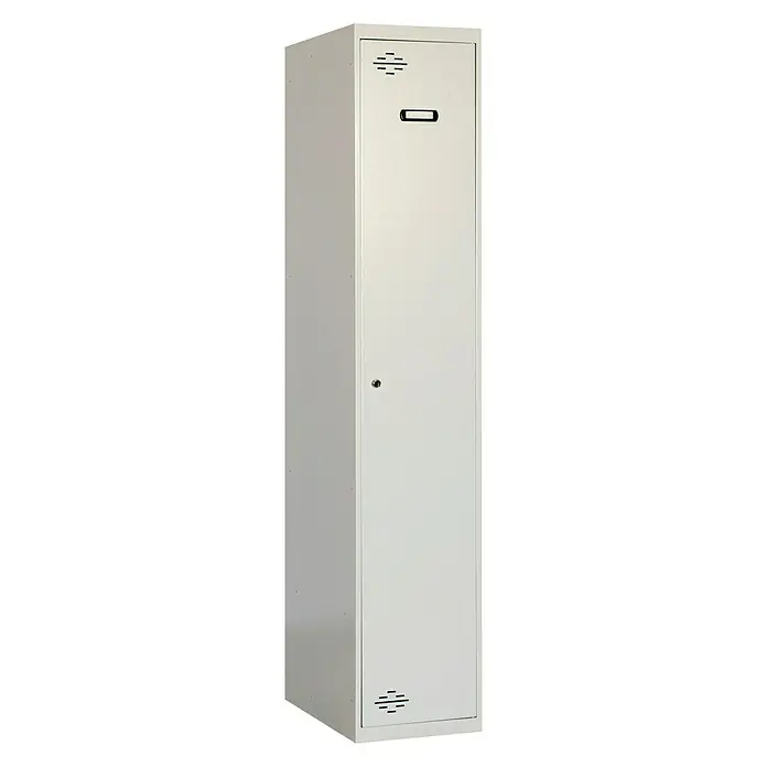 Simonrack Simonlocker Taquilla Single Inicial Desmontada - L x An x Al: 50 x 30 x 180 cm, Número de puertas: 1 ud., Gris/Gris - Taquilla individual en color neutro, ideal para vestuarios o escuelas. La taquilla ofrece una opción de almacenamiento segura.