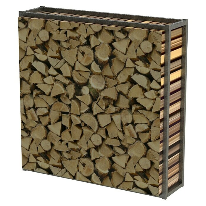 pmf Etagère à bois de chauffage acier brut 100 x 100 cm