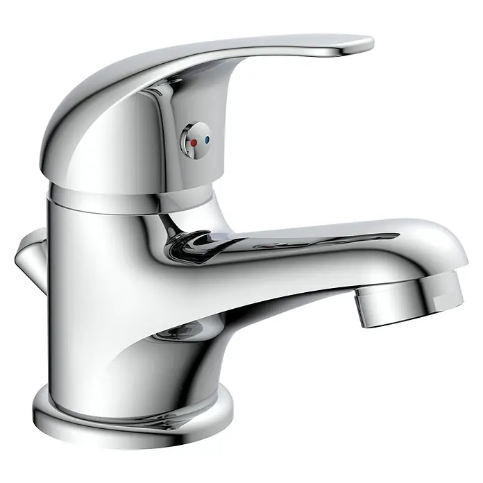 Mixomat Sirani Grifo de lavabo - Cromo, Brillante - Grifo monomando cromado brillante con control de temperatura para el lavabo del baño. Perfecto para baños modernos.