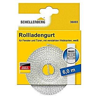 Schellenberg Rollladengurt Maxi (Weiß, Länge: 6 m, Gurtbreite: 23 mm)