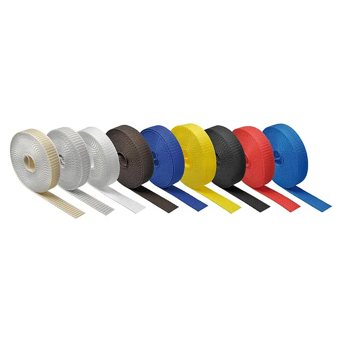 Schellenberg Cinta para persiana - Blanco, Largo: 6 m, Anchura de la correa: 23 mm, Polipropileno - Surtido de rollos de cinchas de colores. Ideal para proyectos que requieren estabilidad y estilo, desde artesanía hasta aplicaciones industriales.