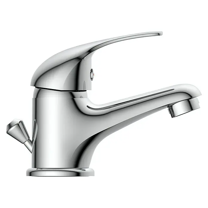 Mixomat Sirani Grifo de lavabo - Cromo, Brillante - Grifo brillante con palanca para baño o cocina, ideal para diseño moderno y fácil uso.