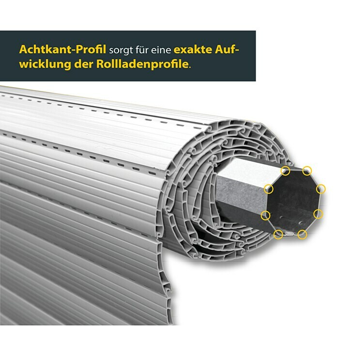 Schellenberg Achtkantwelle Maxi (60 x 1.500 mm, Geeignet für: Rollladen-Maxi-Systeme)