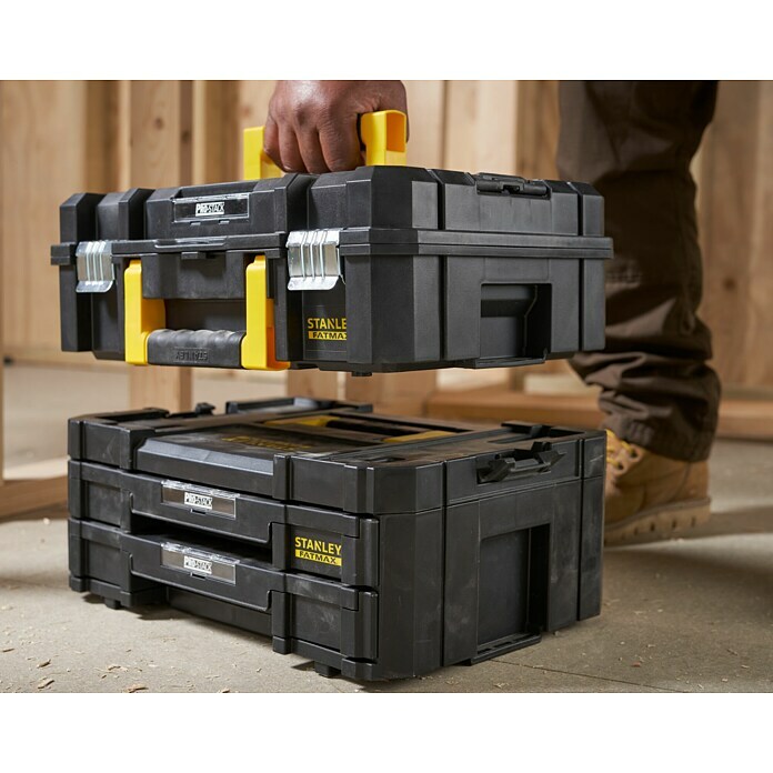 Stanley TSTAK Caja para herramientas grande con 2 cajones (33,17 x 44 x  32,16 cm)