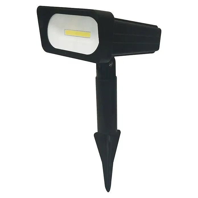 BAUHAUS Solar-Erdspieß - L x B x H: 14 x 12 x 31 cm, Schwarz, IP44, 50 lm - Schwarzer LED-Gartenstrahler mit Erdspieß für Außenbereiche.