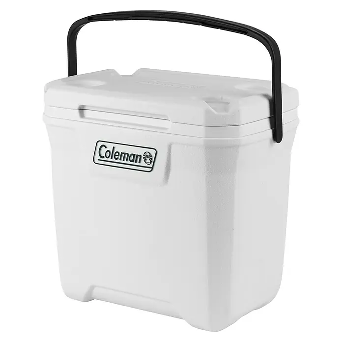 Coleman Nevera de camping Xtreme Marine - L x An x Al: 32 x 42 x 45 cm, Blanco, 26 l - Nevera portátil Coleman blanca con asa negra, ideal para mantener fríos alimentos y bebidas en actividades al aire libre.