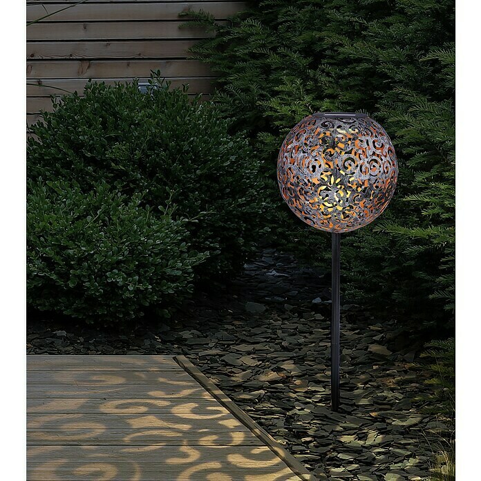 Globo Solar led-decoratielamp (Zwart/Zilvergrijs, Ø x h: 18,5 x 54 cm)
