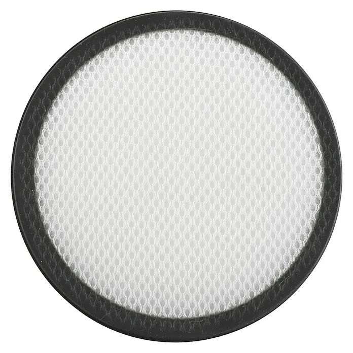 Ryobi Filter - Passend für: Ryobi Staubsauger RSV18 & RSV18X-0 - Nahaufnahme eines runden Staubsaugerfilters mit weißem Filtergewebe und schwarzem Rahmen, ideal für Allergiker.