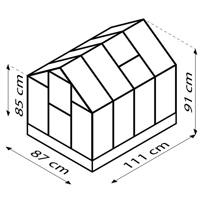 Vitavia Gewächshaus Merlin (Außenmaß inkl. Dachüberstand (B x T): 87,2 x 111,6 cm, Material Seitenwand: Kunststoff, 4 mm, Smaragd) | BAUHAUS