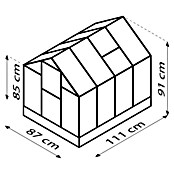 Vitavia Gewächshaus Merlin (Außenmaß inkl. Dachüberstand (B x T): 87,2 x 111,6 cm, Material Seitenwand: Kunststoff, 4 mm, Aluminium) | BAUHAUS