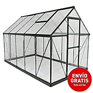 Invernadero Premium (Medidas ext. (An x Pr): 180 x 240 cm, Material de la  pared lateral: Plástico, Transparente, Tejado en pabellón)